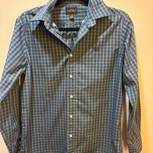 Ralph Lauren Green and Blue Button Down Shirt